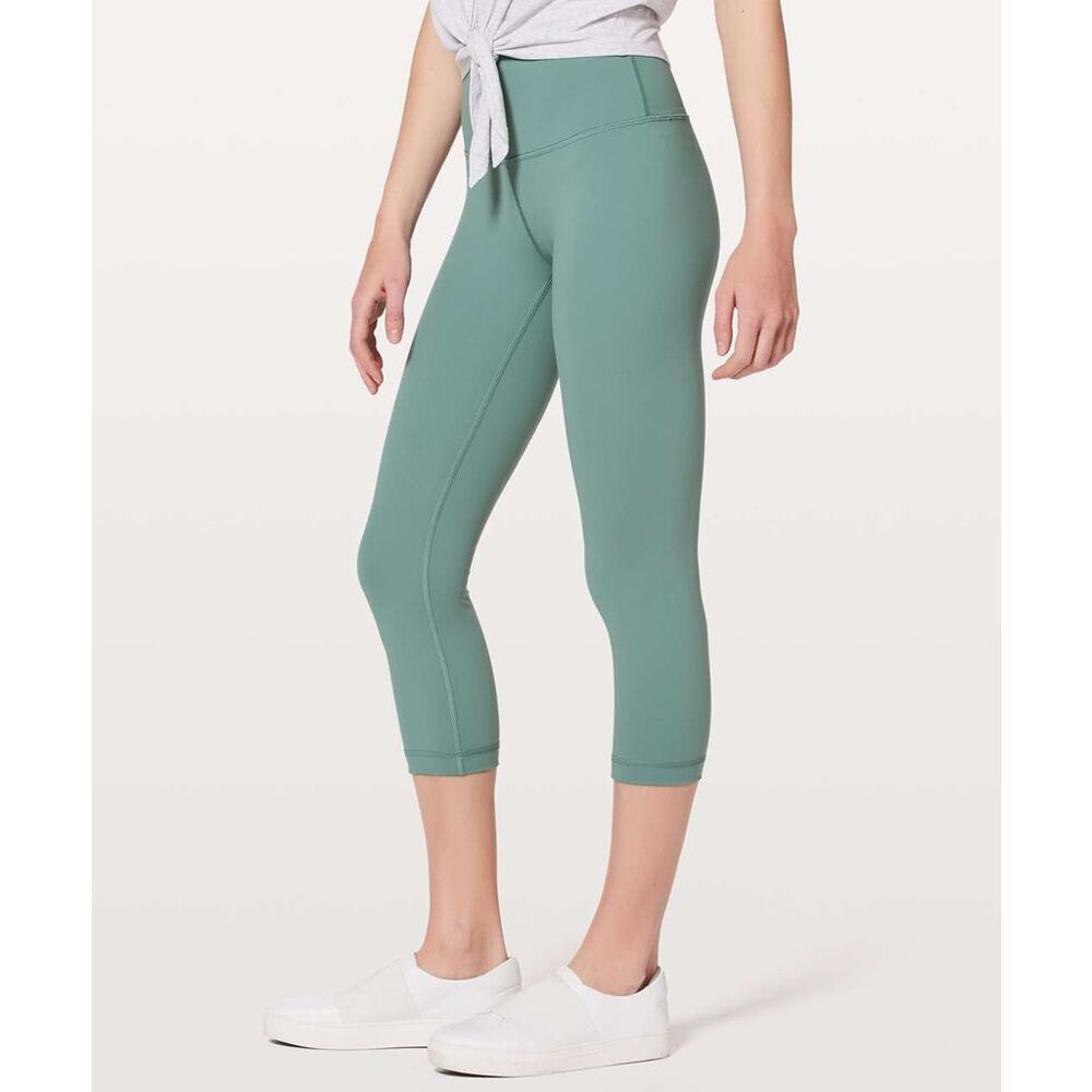 Lululemon Wunder Under Crop Hi-Rise Full-On Luxtreme 21" Celadon Size 4